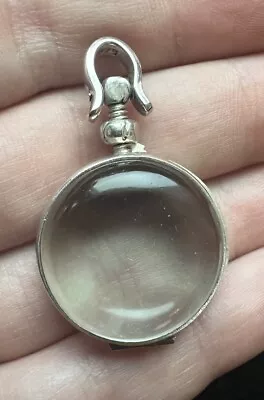 Vintage Sterling Silver Magnifying Glass Bubble Photo Locket Pendant Mexico 925 • $35