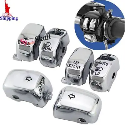 $13.67 • Buy Chrome Hand Control Switch Housing Button Cap For Harley Touring Softail '96-'13
