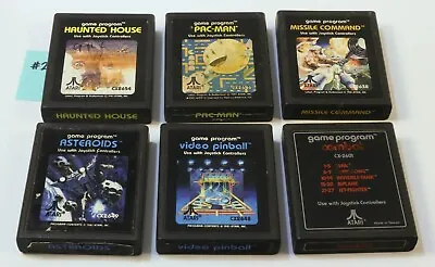 Atari 2600 Game Bundle Asteroids Pac-Man Missile Command Haunted House Pinball 2 • $19.95