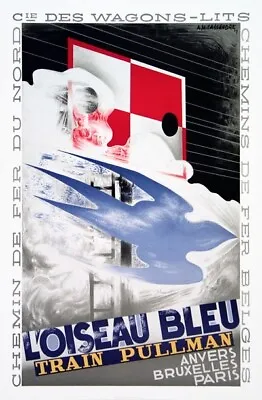 Travel Poster By Cassandre Titled L'Oiseau Blue (1989) • £40