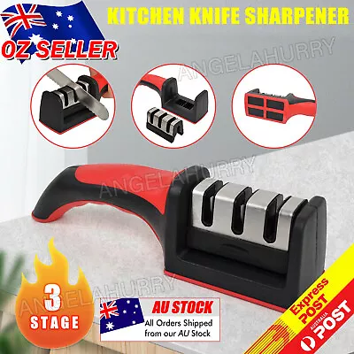 $10.95 • Buy Knife Sharpener 3 Stage Kitchen Diamond Sharp Knives Scissor Sharpening Tool NEW