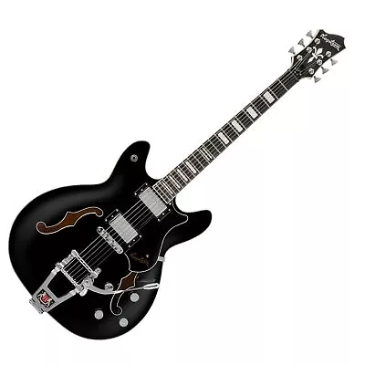 Hagstrom Tremar Viking Deluxe Semi-hollow Electric Guitar With Tremolo Black • $745