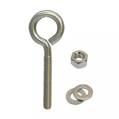 Fully Threaded Marine Stainless Steel 1/2'' X 4'' Turned Eye Bolt Nut • $14.99