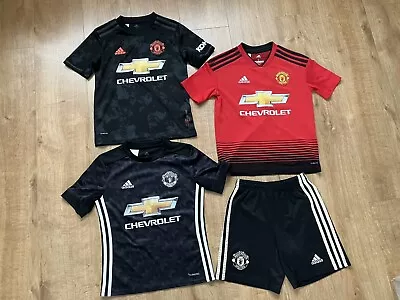 Manchester United Child’s Shirt 9/10 Years 3 Shirts 1 Shorts Adidas • £19.99