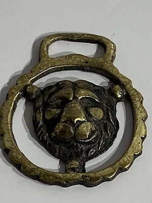 Mini Horse Brass Medallion Of A Lion Head Rustic Cottagecore Boho Chic Jewelry • $14.99