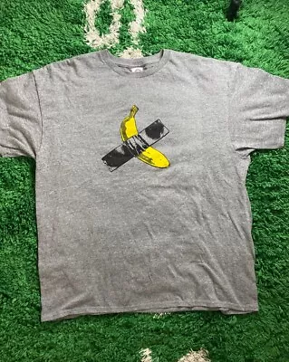 Vintage Andy Warhol Style Taped Bannana Graphic Gray T Shirt Sz XL • $60