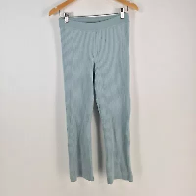 & Other Stories Womens Knit Pants Size S Blue Stretch Straight Leg Wool 076510 • $49.95