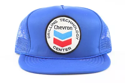 Chevron Drilling Technology Foam Rope Vintage Blue SnapBack Hat Made In USA • $17.49