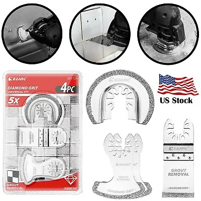 EZARC 4Pc Diamond Oscillating Tool Blade Set Multi Tool Mortar Cutting Saw Blade • $19.99