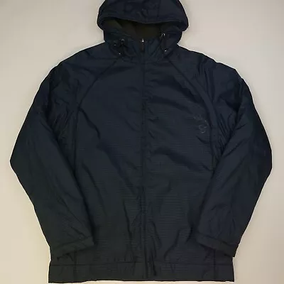 Bench Jacket LARGE Windbreaker Fleece Lining Hooded Blue Mens Water Resistant • $31.08