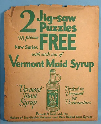 1930s Vermont Maid Syrup Premium Puzzle W/Original Envelope Brer Rabbit Molasses • $34.95