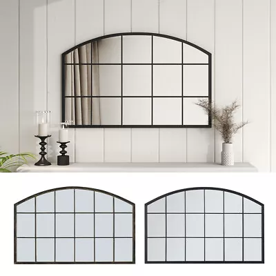 Large Wall Mounted Window Style Mirror Metal Frame Hallway Decorative Mirror • £95.95