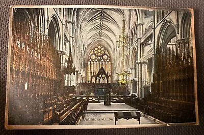 Lincoln Cathedral Choir Vintage Postcard - 1907 • £1