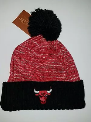 Chicago Bulls NBA Mitchell & Ness Cuffed Knit Hat Red Black • $18.99
