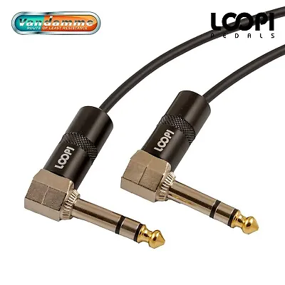 $16 • Buy 1m 1/4  Stereo Right Angle 6.35mm Effect Patch TRS Lead - Van Damme Cable