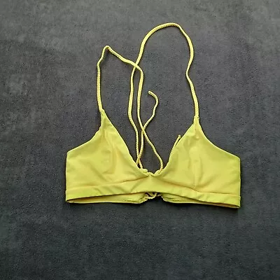 Zaful Bikini Top Womens Large 8 Yellow Tie Back Beach Pool • $9.99