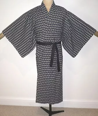 Rare  Vintage But Unused Men's Japanese Yukata Cotton Kimono Robe Dressing Gown • £39.99