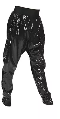 Double Platinum PerformanceWear - Women Sequin Harem Style Pants - Small - Black • $21