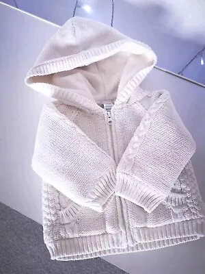 Baby Gap Jacket White Warm Coat Hooded Jacket Newborn Up To 3 Months • £1.50