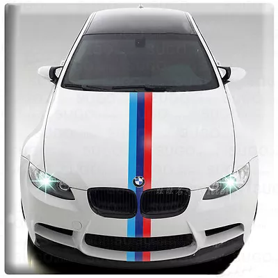 24  BMW M-Sport POWER 3-Colored Stripes Racing Body Decal DIY Sticker Customize • $9.59