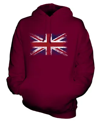 Union Jack Distressed Flag Unisex Hoodie Top Uk Gb Great Britain United Kingdom • £34