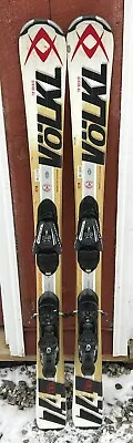 128 Cm Volkl RTM 7.4 Skis + Marker Bindings ALSO USE AS SKI BLADES • $124.99