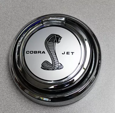 New!  1967 - 1970 Ford Mustang Pop Open Gas Cap With Cobra Jet Emblem Silver • $99.95