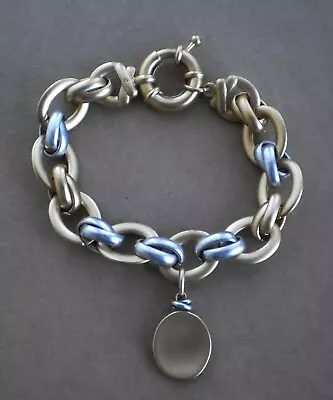 J Crew Gold Silver Tone Chunky Link 7.5  Bracelet Charm • $14.99