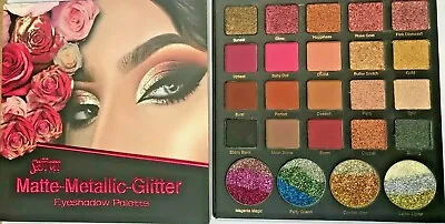 Saffron London 32 Colour Matte Metalic Glitter Eyeshadow Shade Palette Gift Pack • £12.99