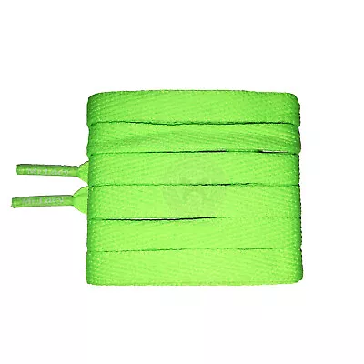 Mr Lacy Flatties Junior - Neon Green Kids Shoelaces (110cm Length | 10mm Width) • £4.99