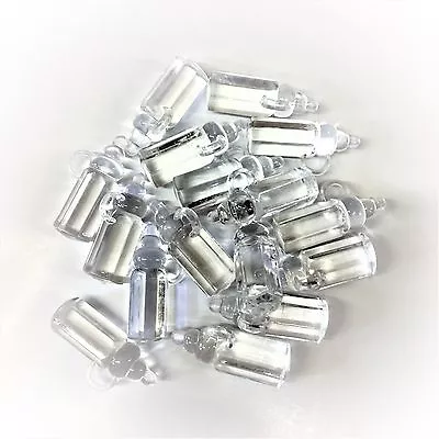 10 X Clear Transparent Plastic Baby Bottle Charms BABY SHOWER Dummy Clips • £3