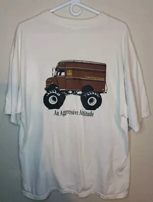 Vintage 90s Y2k UPS Monster Truck Funny Tshirt XL Delivery HAS STAINS VIEW PHOTO • $17.99