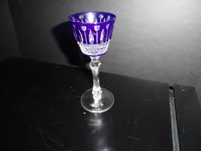 Faberge Xenia Cobalt Blue Crystal Cordial Liqueur Glass 6  Tall • $185.25