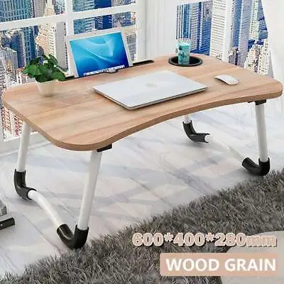 Portable Laptop Stand Table Foldable Desk Computer Study Bed Adjustable Cup Slot • $16.25