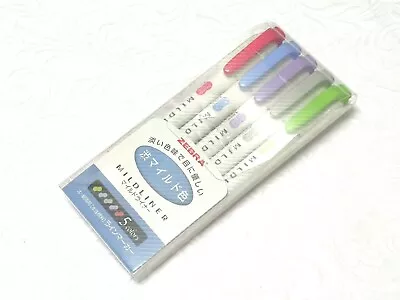 (5 Colors Pack Set) Zebra MILDLINER Double Side Highlighter WKT7-5C-NC • $17.82