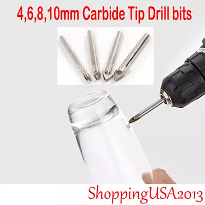 4Pcs 4-10mm Tool Drill Bit Carbide Tip Hole Saw Alloy Mirror Glass Ceramic • $8.79