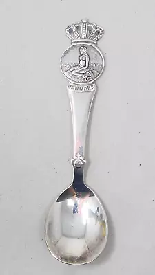 The Little Mermaid Danmark Silver Plated Spoon Denmark Danish Souvenir Vintage • £4.95