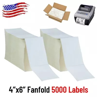 5000 Fanfold 4 X6  Direct Thermal Shipping Labels For Zebra Elton Rollo Printer • $71.93