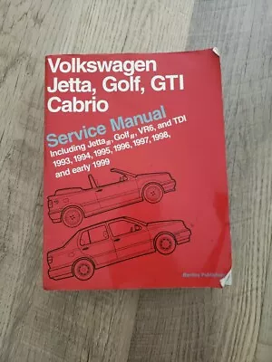 Robert Bentley Service Repair Manual Volkswagen Jetta Golf GTI Cabrio 1993-1996 • $49.99