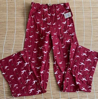 Hollister By Abercrombie & Fitch Pajama Sleep Pant Cardiff Red New Size Medium • £36.62