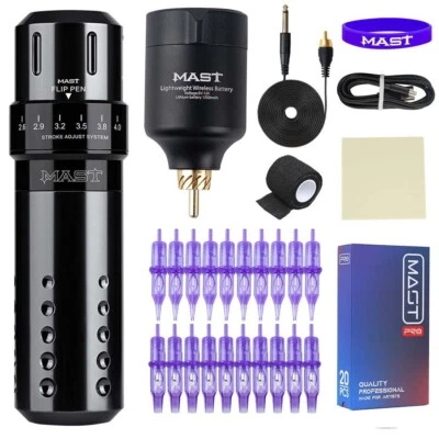 $289.99 • Buy Mast Flip Wireless Rotary Pen Machine LCD Screen PMU Battery Power Needles Kit