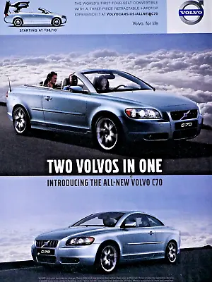 2006 Volvo C70 Convertible And 3 Piece Retractable Original Print Ad 8.5 X 11  • $5.95