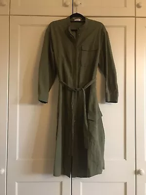 Marc O Polo Linen Dress Size Medium In Olive • £25