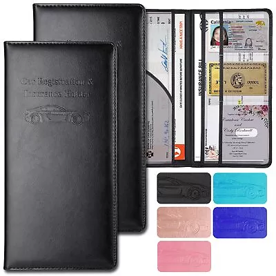 Car Accessories Registration And Insurance HolderLeather Essential Card Magn... • $19.21