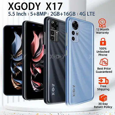 XGODY 2023 AU Unlocked Mobile Phone New Android 4G Smartphone Dual SIM Quad Core • $88.99