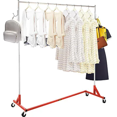 $55.99 • Buy VEVOR Commercial Garment Z Rack Rolling Collapsible Clothing Shelf Lockable