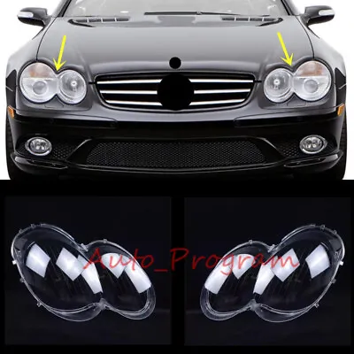 For Mercedes SL-Class W230/R230 2003-08 Both Side Headlight Lens Cover + Sealant • $360.84