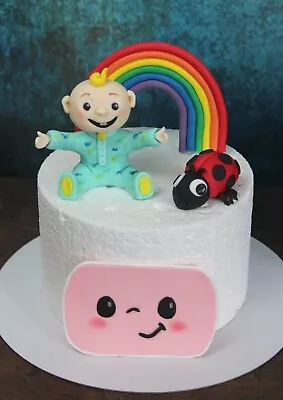 Cocomelon JJ Inspired Handmade Baby Ladybird Rainbow And Face Cake Topper  • £46.99