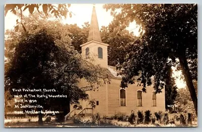 RPPC Real Photo Postcard - First Protestant Church - Medford Oregon • $15