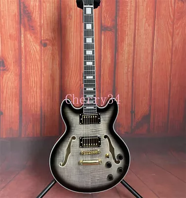 Gray Burst ES339 Electric Guitar Flamed Maple Top HH Pickups Gold Hardware • $319